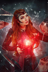 640x960 The Scarlet Witch Cosplay 5k