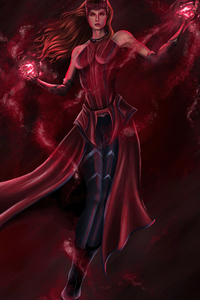 1080x2280 The Scarlet Witch Wanda Maximoff From Marvel