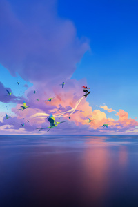 The Sea Of A Thousand Feathers (1242x2668) Resolution Wallpaper