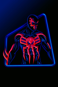 The Spider Man 2099 Neon Artwork (240x400) Resolution Wallpaper