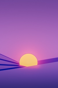The Sun Is Setting Over The Horizon Of A Desert Minimal 5k (480x800) Resolution Wallpaper