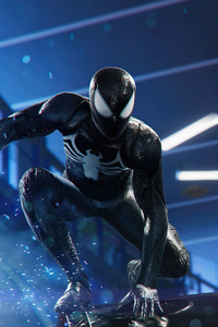 The Symbiote Suit Spiderman 2 (320x568) Resolution Wallpaper