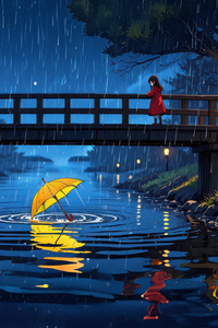 The Umbrella That Drifted Away (800x1280) Resolution Wallpaper