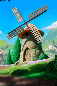 The Windmill Valley (1242x2668) Resolution Wallpaper