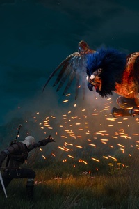 The Witcher 3 Royal Griffin Blue 4k (240x320) Resolution Wallpaper