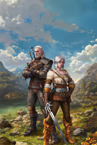 The Witcher The Wolf And The Swallow (1280x2120) Resolution Wallpaper