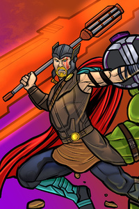 Thor And Hulk 4k (640x1136) Resolution Wallpaper