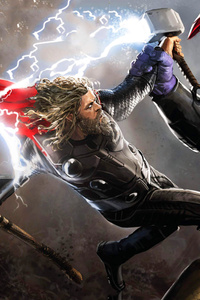 Thor And Thanos Avengers Endgame (640x1136) Resolution Wallpaper