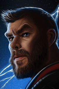 Thor Avengers Endgame Digital Art (240x400) Resolution Wallpaper