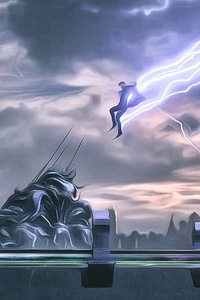 Thor God Of Thunder 4K Artwork (1440x2960) Resolution Wallpaper
