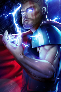 Thor God Of Thunder Fan Arts (1080x2160) Resolution Wallpaper