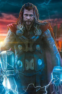 Thor In Avengers Endgame New (1440x2560) Resolution Wallpaper
