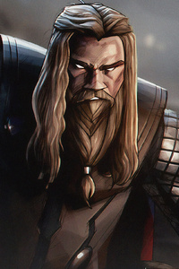 Thor With Stormbreaker (1280x2120) Resolution Wallpaper