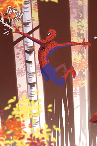 Thwip And Release Spider Verse (320x568) Resolution Wallpaper