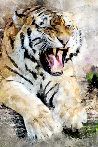 Tiger Abstract Art 4k (1125x2436) Resolution Wallpaper