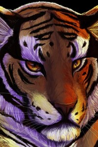 Tiger Art (240x320) Resolution Wallpaper