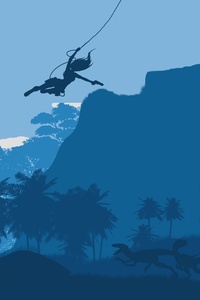 1080x2160 Tomb Raider Dinosaur Minimalism 4k