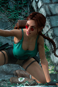 Tomb Raider Firing Art (1080x2160) Resolution Wallpaper