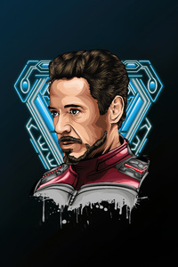 Tony Stark Heroic Persona Signature (1125x2436) Resolution Wallpaper