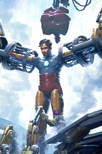Tony Stark Suit Up (240x400) Resolution Wallpaper