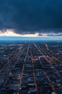 Top View Of Buildings Lights 5k (1440x2560) Resolution Wallpaper