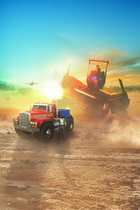 Transformers Optimus Prime X Pubg Helmet Guy (240x400) Resolution Wallpaper