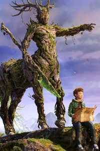 Tree Horse And Boy Sitting On Rock With Map (1080x2280) Resolution Wallpaper