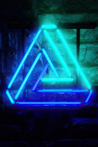 Triangle Neon Glowing 4k