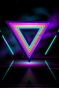 1440x2560 Triangles Neon Colors 8k