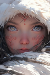 Tribe Girl Of North (320x568) Resolution Wallpaper