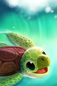 Turtle Surfer 4k (320x568) Resolution Wallpaper