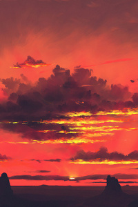 Twilight Clouds Nature 4k