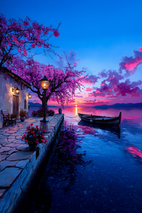 Twilight Tranquility By The Lake (1080x1920) Resolution Wallpaper