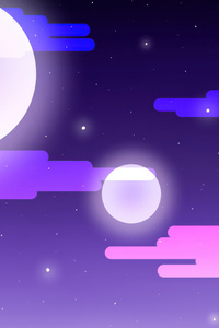 Twin Moons Of A Purple Night (640x960) Resolution Wallpaper