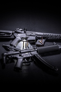 320x568 Two Black Assault Rifles 5k