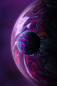 Two Planets 4k (240x320) Resolution Wallpaper
