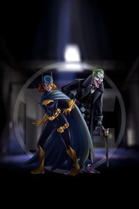 Ultimate Joker X Batgirl (1440x2960) Resolution Wallpaper