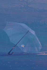 Umbrella Saving Flower 4k (640x1136) Resolution Wallpaper
