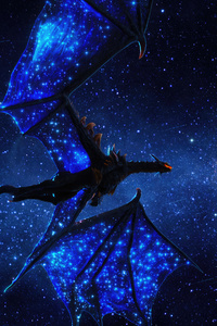 1242x2688 Under The Stars Dragon 4k