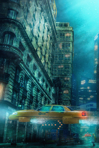 Underwater City 4k (640x960) Resolution Wallpaper