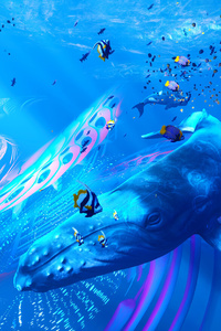 Underwater Creature Art 4k (1125x2436) Resolution Wallpaper