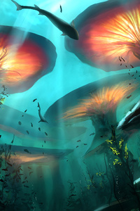 Underwater Nature Digital Art 4k (480x800) Resolution Wallpaper