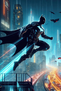 Unleashing Batman Beyond Vigilance (640x960) Resolution Wallpaper