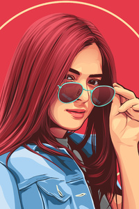 Urban Glasses Girl Digital Art 4k (1080x2160) Resolution Wallpaper