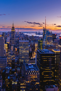 USA Houses Skyscrapers Morning New York City 5k (1280x2120) Resolution Wallpaper