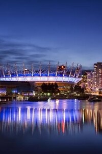 Vancouver City Night (640x1136) Resolution Wallpaper