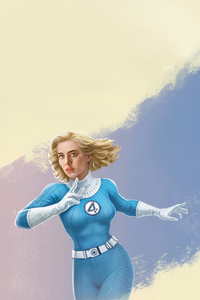 Vanessa Kirby As Invisible Woman In The Fantastic Four First Steps (240x320) Resolution Wallpaper