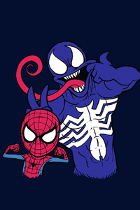 1080x2160 Venom And Spiderman 8k
