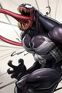 Venom Big Tongue (320x480) Resolution Wallpaper