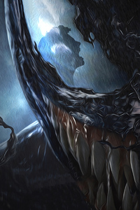 Venom Closeup Arts (1125x2436) Resolution Wallpaper